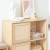 SoBuy FSB87-N Buffet Meuble de Rangement avec 2 Portes Coulissantes, Commode Multifonction pour Entrée Salon Cuisine – 80x35x87 cm, Naturel