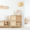 SoBuy FSB87-N Buffet Meuble de Rangement avec 2 Portes Coulissantes, Commode Multifonction pour Entrée Salon Cuisine – 80x35x87 cm, Naturel