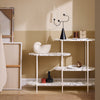 SoBuy FSB89-W Table Console, Table d'Appoint, Table d’Entrée, Étagère de Rangement, Étagère Asymétrique à 4 Niveaux