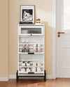SoBuy FSB95-W Armoire à Chaussures 2 Abattants et 1 Porte en Verre, Meuble d'Entrée Design – 59x40x115 cm, Blanc