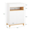 SoBuy FSB97-WN Buffet Bas Blanc et Bambou – 1 Tiroir, 2 Portes, Étagères Réglables, 60×34×85 cm