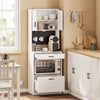 SoBuy FSB98-E-WG Buffet de Cuisine 170 cm avec Prise Intégrée – 2 Prises + 2 USB, Lampe LED, Niche Micro-Ondes, Charge 75 kg, Blanc et Bois
