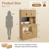 SoBuy FSB98-L-E-N Buffet de Cuisine Haut avec Prises Intégrées et LED – Plan de Travail, Multi-Rangements – 100×40×170 cm, Effet Chêne Clair