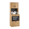 SoBuy FSB98-N Buffet Cuisine Industriel 170 cm – Niche Micro-Ondes, Rangement Cuisine, Chêne Vintage