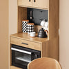 SoBuy FSB98-N Buffet Cuisine Industriel 170 cm – Niche Micro-Ondes, Rangement Cuisine, Chêne Vintage