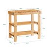 SoBuy FSR02-K-N Banc à Chaussures en Bambou avec Assise et Étagère de Rangement pour Entrée – 50x29x45 cm, Naturel