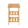 SoBuy FSR02-K-N Banc à Chaussures en Bambou avec Assise et Étagère de Rangement pour Entrée – 50x29x45 cm, Naturel