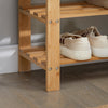 SoBuy FSR02-K-N Banc à Chaussures en Bambou avec Assise et Étagère de Rangement pour Entrée – 50x29x45 cm, Naturel