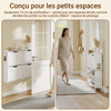 SoBuy FSR100-E-W Meuble Chaussures Entrée avec LED Détection Automatique – Ultra-Slim 19 cm, Crochets, Fixation Murale ou Sol, 8-12 Paires, Blanc