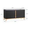 SoBuy FSR117-SCH Banc à Chaussures avec Coussin Rembourré et 2 Portes, Meuble d'Entrée – 90x34x46 cm, Noir