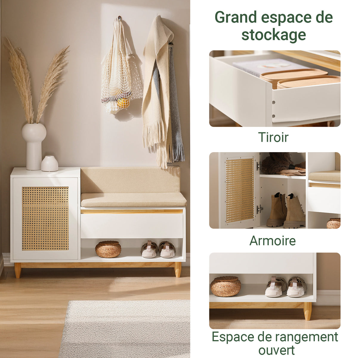 Banc à chaussures SoBuy FSR128-W – présentation des caractéristiques et fonctionnalités
