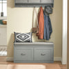 SoBuy FSR131-HG Banc d’Entrée avec Coussin Rembourré et 2 Tiroirs – Charge 150 kg – Gris