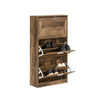 SoBuy FSR137-L-F Meuble à Chaussures à Abattants 3 Niveaux Grande Capacité – Rangement Discret pour Entrée – Bois Foncé