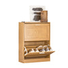 SoBuy FSR137-N Meuble à Chaussures à Abattants 2 Niveaux – Rangement Discret pour Entrée – 60x23x79 cm Naturel