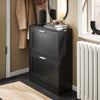 SoBuy FSR137-SCH Meuble à Chaussures à Abattants 2 Niveaux – Rangement Discret pour Entrée – 60x25x80 cm Noir