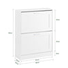 SoBuy FSR137-W Meuble à Chaussures à Abattants 2 Niveaux – Rangement Discret pour Entrée – 60x25x80 cm Blanc