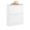 SoBuy FSR137-W Meuble à Chaussures à Abattants 2 Niveaux – Rangement Discret pour Entrée – 60x25x80 cm Blanc