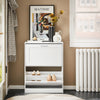 SoBuy FSR137-W Meuble à Chaussures à Abattants 2 Niveaux – Rangement Discret pour Entrée – 60x25x80 cm Blanc