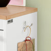 SoBuy FSR144-WN Armoire à Chaussures avec 3 Abattants et 2 Crochets – L59×P26×H116 cm, Charge 30 kg, Blanc et Naturel