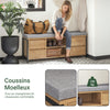 SoBuy FSR149-N Banc à Chaussures avec Coussin Rembourré et Tiroirs, Meuble d'Entrée – 110x35x45 cm, Naturel