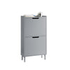 SoBuy FSR151-HG Armoire à Chaussures 2 Abattants Ultra-Slim 19cm, Rangement Compact pour Entrée Couloir – 50x19x91 cm, Gris