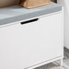 SoBuy FSR151-K-W Banc à Chaussures avec Coussin Rembourré et 1 Abattant, Slim 24cm pour Entrée – 60x24x52 cm, Blanc