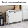 SoBuy FSR151-K-W Banc à Chaussures avec Coussin Rembourré et 1 Abattant, Slim 24cm pour Entrée – 60x24x52 cm, Blanc