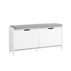SoBuy FSR151-L-W Meuble à Chaussures Banc à Chaussures - Rangement Chaussures avec 4 Compartiments - Coussin Confortable - Ca