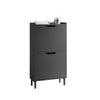SoBuy FSR151-SCH Meuble à Chaussures Ultra-Slim 19 cm à 2 Abattants – 4 Paires – MDF E1 – Noir