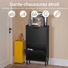 SoBuy FSR151-SCH Meuble à Chaussures Ultra-Slim 19 cm à 2 Abattants – 4 Paires – MDF E1 – Noir