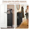 SoBuy FSR151-SCH Meuble à Chaussures Ultra-Slim 19 cm à 2 Abattants – 4 Paires – MDF E1 – Noir