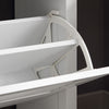 SoBuy FSR152-W Meuble à Chaussures à Abattants 2 Niveaux – Rangement Discret pour Entrée – 80x25x108 cm Blanc