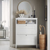 SoBuy FSR152-W Meuble à Chaussures à Abattants 2 Niveaux – Rangement Discret pour Entrée – 80x25x108 cm Blanc