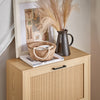 SoBuy FSR155-N Armoire à Chaussures 3 Abattants Effet Cannage Rotin, Meuble d'Entrée Design – Naturel