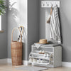 SoBuy FSR16-HG Banc à Chaussures avec 1 Abattant et Coussin Rembourré, Coffre de Rangement pour Entrée – 60x30x46 cm, Gris