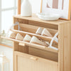 SoBuy FSR160-N Armoire à Chaussures 2 Abattants, Rangement pour Entrée Couloir – Naturel