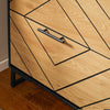 SoBuy FSR164-SCH Armoire à Chaussures 3 Abattants sur Pieds Métal – Motif Diamant, 24 cm de Profondeur – 62×24×125 cm, Noir et Bois