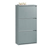 SoBuy FSR165-H-HG Meuble à Chaussures à Abattants 3 Niveaux – Rangement Discret pour Entrée – 61x26x120 cm Gris