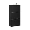 SoBuy FSR165-H-SCH Meuble à Chaussures à Abattants 3 Niveaux – Rangement Discret pour Entrée – 61x26x120 cm Noir