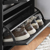 SoBuy FSR165-H-SCH Meuble à Chaussures à Abattants 3 Niveaux – Rangement Discret pour Entrée – 61x26x120 cm Noir
