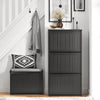 SoBuy FSR165-H-SCH Meuble à Chaussures à Abattants 3 Niveaux – Rangement Discret pour Entrée – 61x26x120 cm Noir