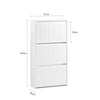 Prévente SoBuy FSR165-H-W Meuble à Chaussures à Abattants 3 Niveaux – Rangement Discret pour Entrée – 61x26x120 cm Blanc