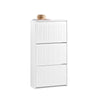 SoBuy FSR165-H-W Meuble à Chaussures à Abattants 3 Niveaux – Rangement Discret pour Entrée – 61x26x120 cm Blanc