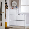 Prévente SoBuy FSR165-H-W Meuble à Chaussures à Abattants 3 Niveaux – Rangement Discret pour Entrée – 61x26x120 cm Blanc
