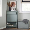 SoBuy FSR165-HG Armoire à Chaussures avec Coussin Rembourré, Coffre 2 Abattants, Capacité 30 kg pour Entrée – Gris