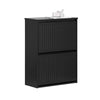 SoBuy FSR165-K-SCH Meuble à Chaussures à Abattants 2 Niveaux – Rangement Discret pour Entrée – 61x26x81 cm Noir
