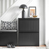 SoBuy FSR165-K-SCH Meuble à Chaussures à Abattants 2 Niveaux – Rangement Discret pour Entrée – 61x26x81 cm Noir