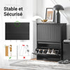 SoBuy FSR165-K-SCH Meuble à Chaussures à Abattants 2 Niveaux – Rangement Discret pour Entrée – 61x26x81 cm Noir