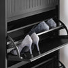 SoBuy FSR165-SCH Banc à chaussures avec rangement et coussin rembourré – 2-en-1 assise et coffre 2 abattants, Noir