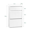 SoBuy FSR165-W Meuble à Chaussures à Abattants 2 Niveaux – Rangement Discret pour Entrée – Blanc
